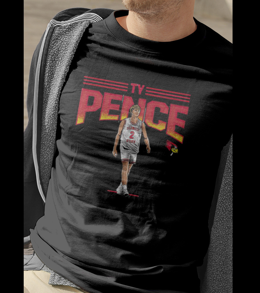 Ty Pence Illinois State Basketball Caricature T-Shirt