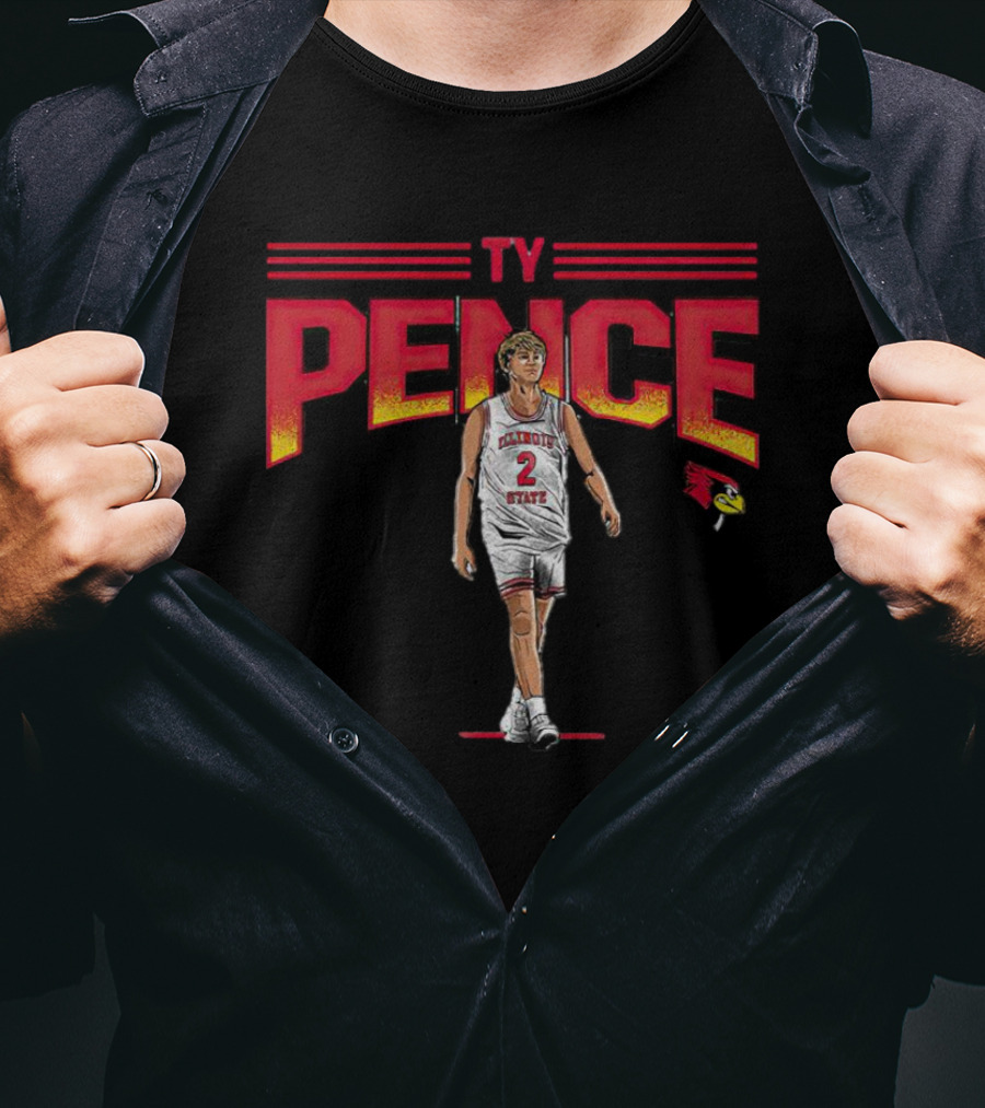 Ty Pence Illinois State Basketball Caricature T-Shirt