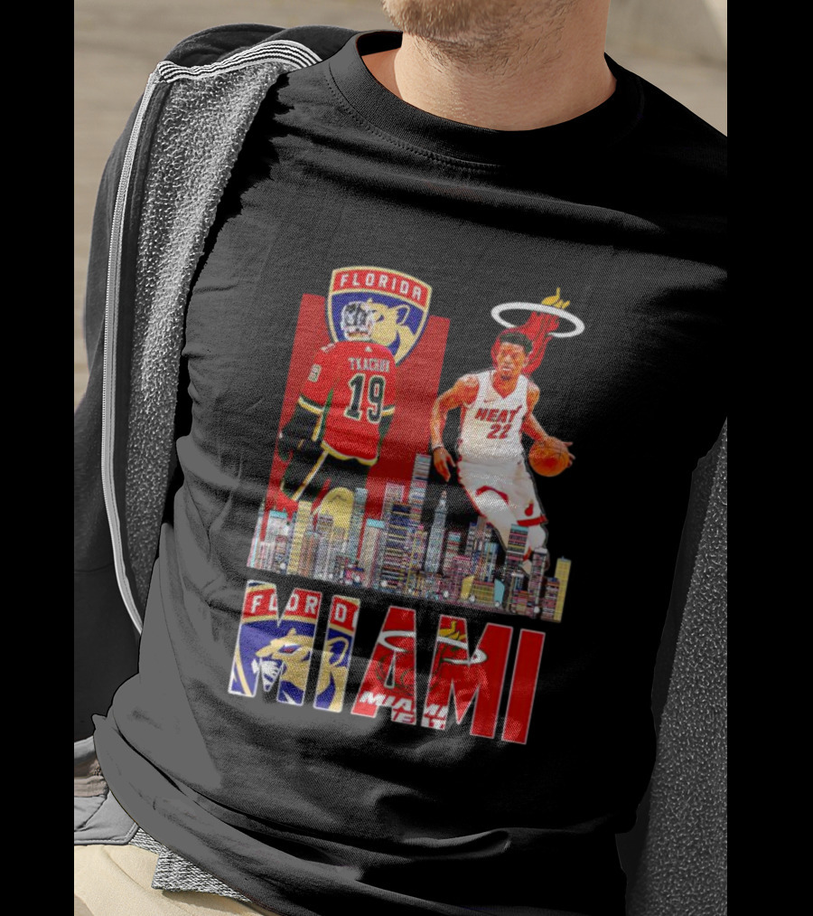 Florida Panthers Tkachuk Miami Heat Jimmy Butler Skyline T-Shirt