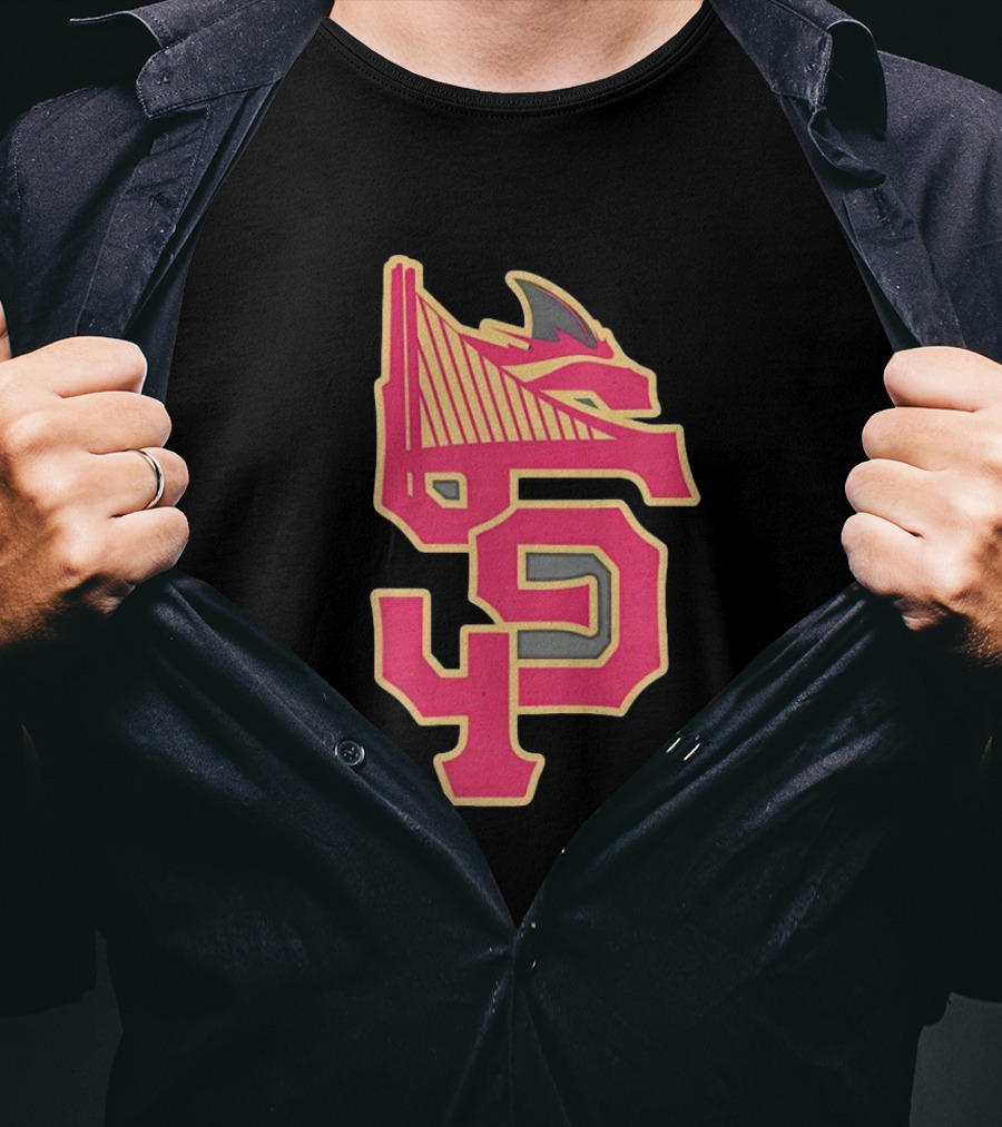 San Francisco 49ers Giants Sharks Warriors Golden Gate Bridge T-Shirt