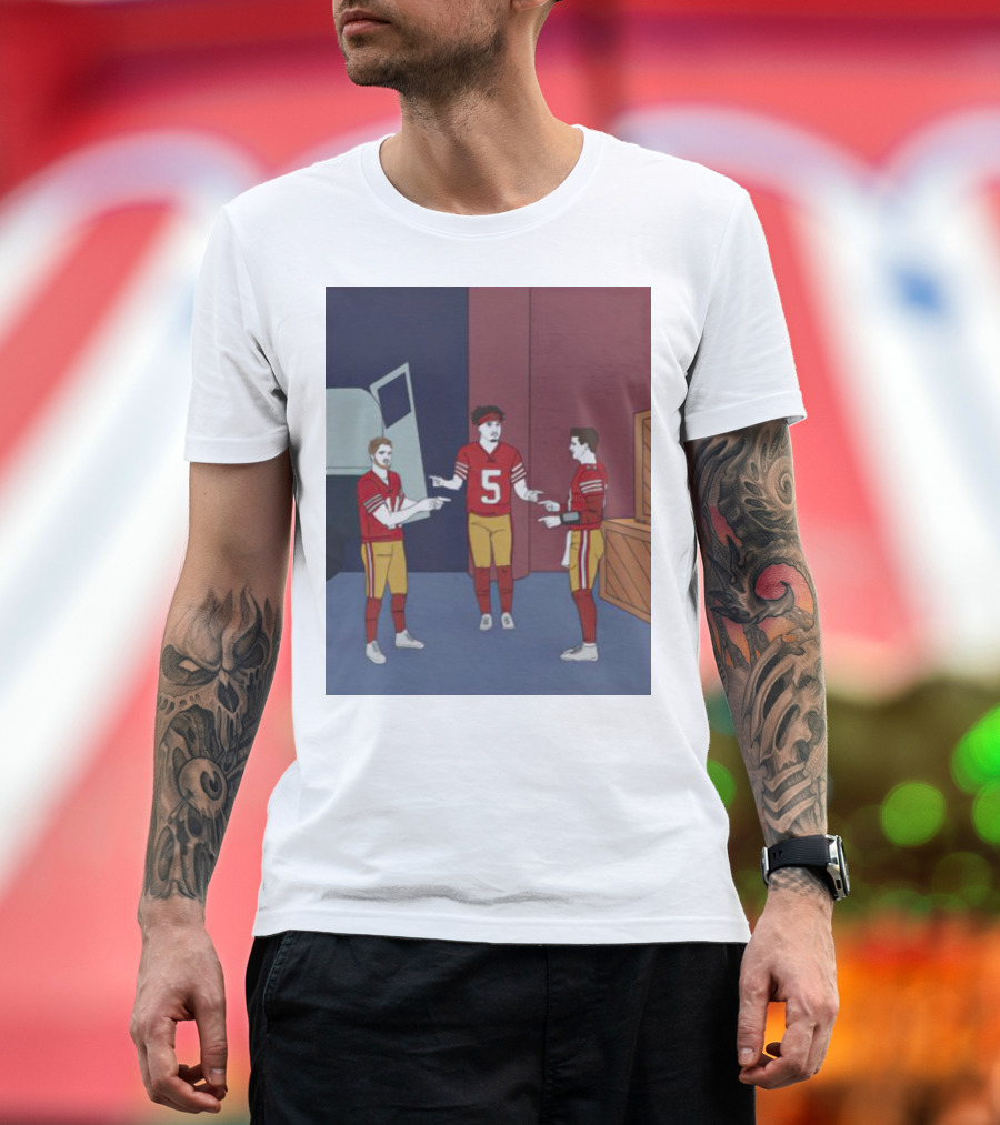 Trey Lance Jimmy Garoppolo Tom Brady Spiderman Meme 49ers Quarterbacks T-Shirt