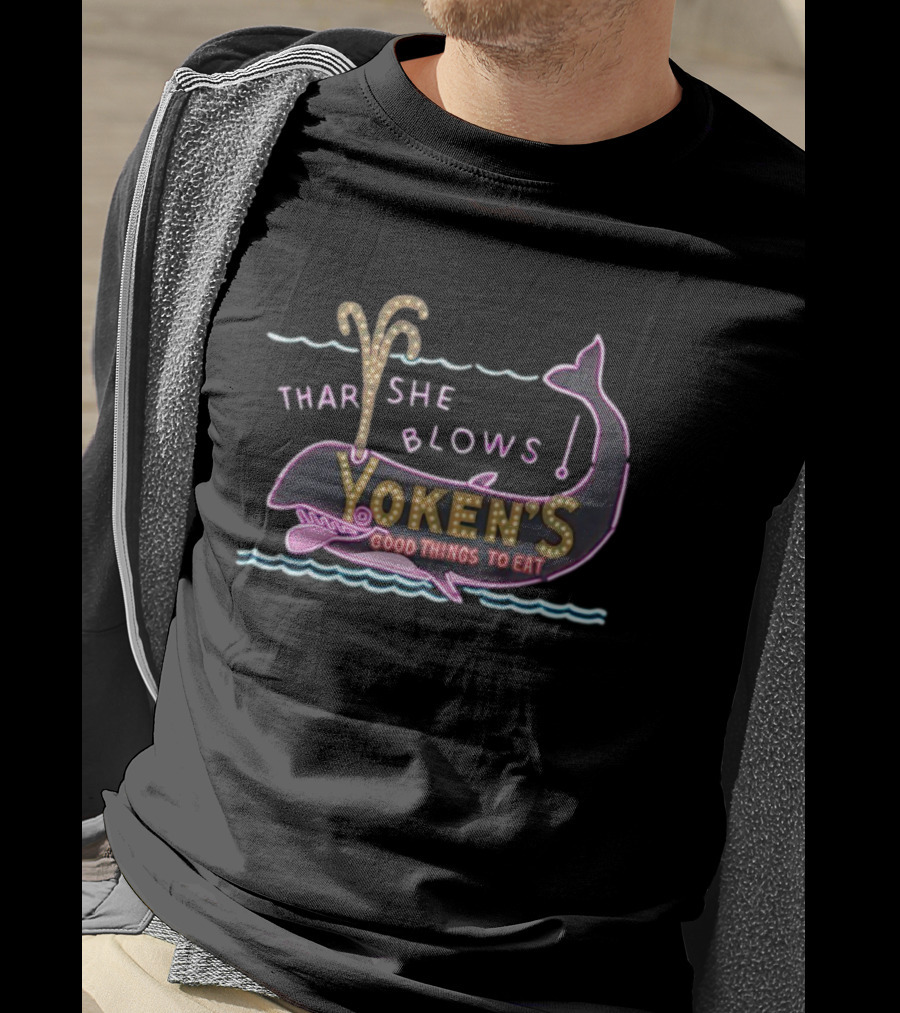 Yoken's Whale Thar She Blows Good Things To Eat Neon Sign T-Shirt