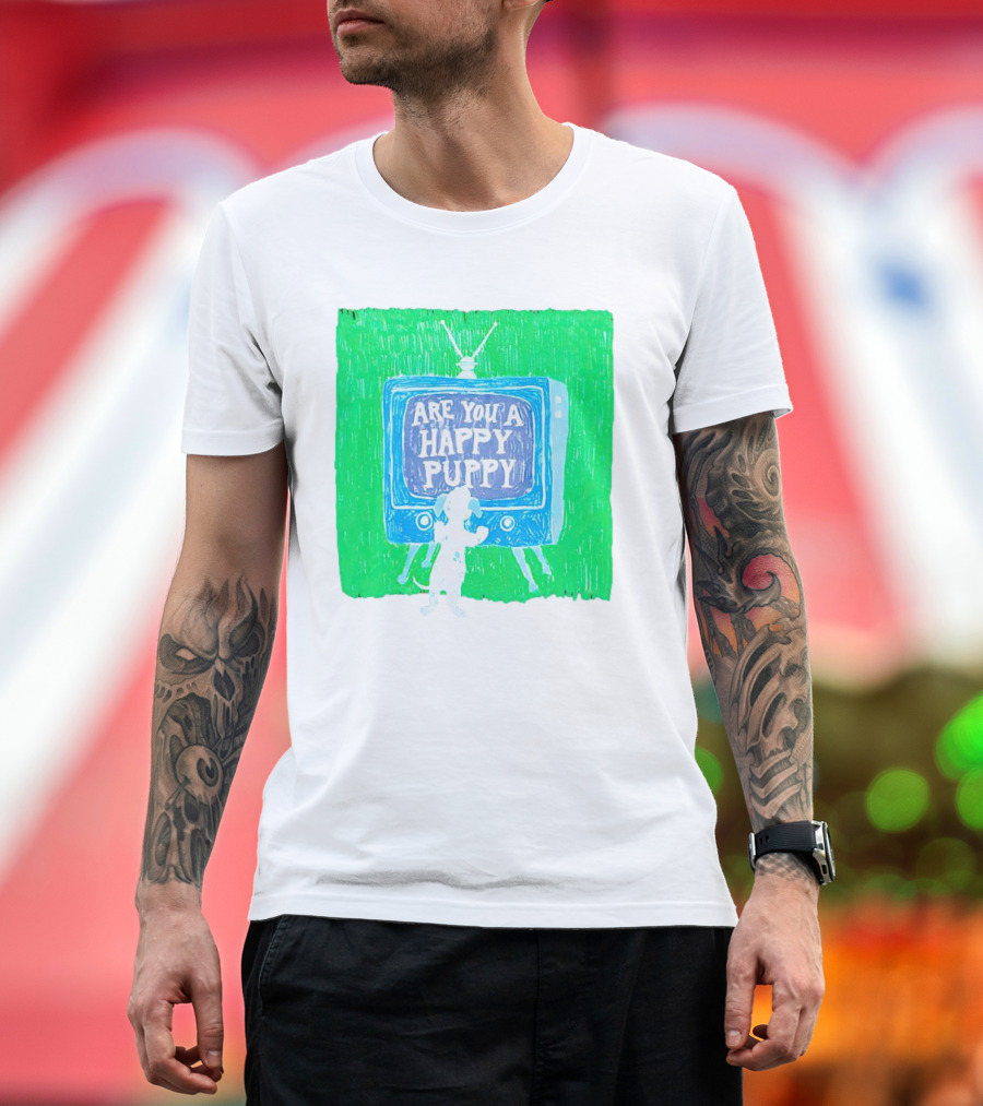 Are You a Happy Puppy Retro Television Dog T-Shirt