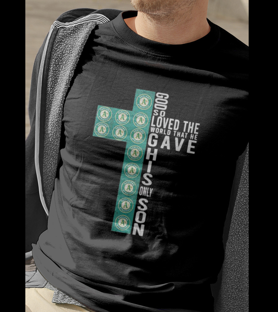 Athletics God So Loved The World That He Gave His Only Son Cross T-Shirt