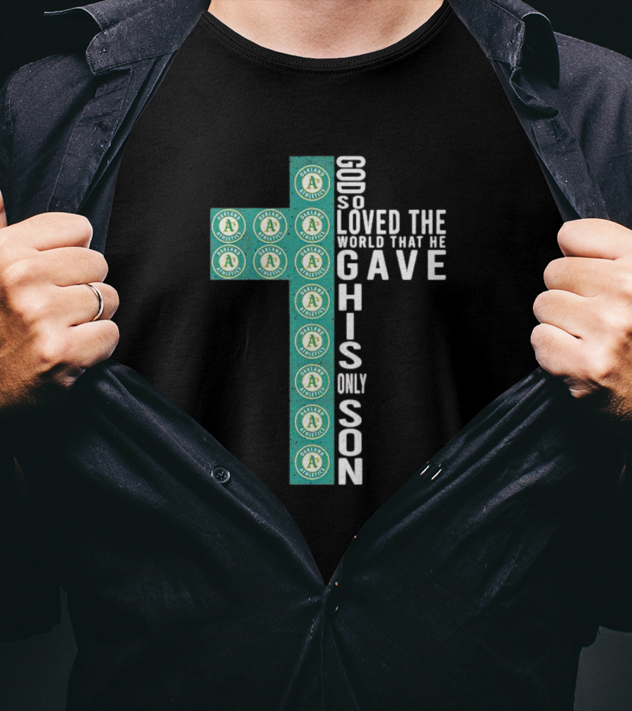 Athletics God So Loved The World That He Gave His Only Son Cross T-Shirt
