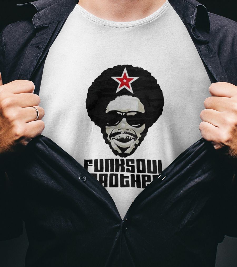 Funk Soul Brother Afro Star Retro Vintage T-Shirt