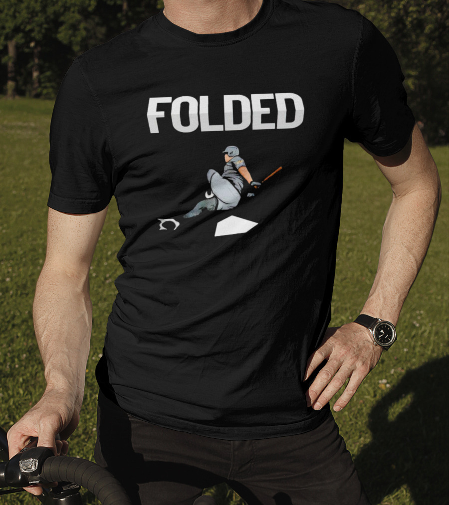 Kingofjuco Folded Baseball Slide T-Shirt