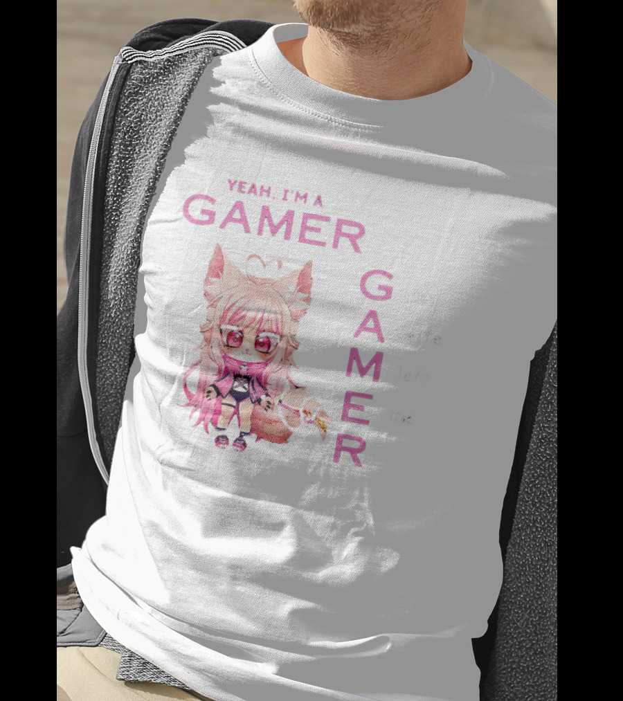 Yeah I'm A Gamer My Wife Left Me Chibi Fox Character T-Shirt