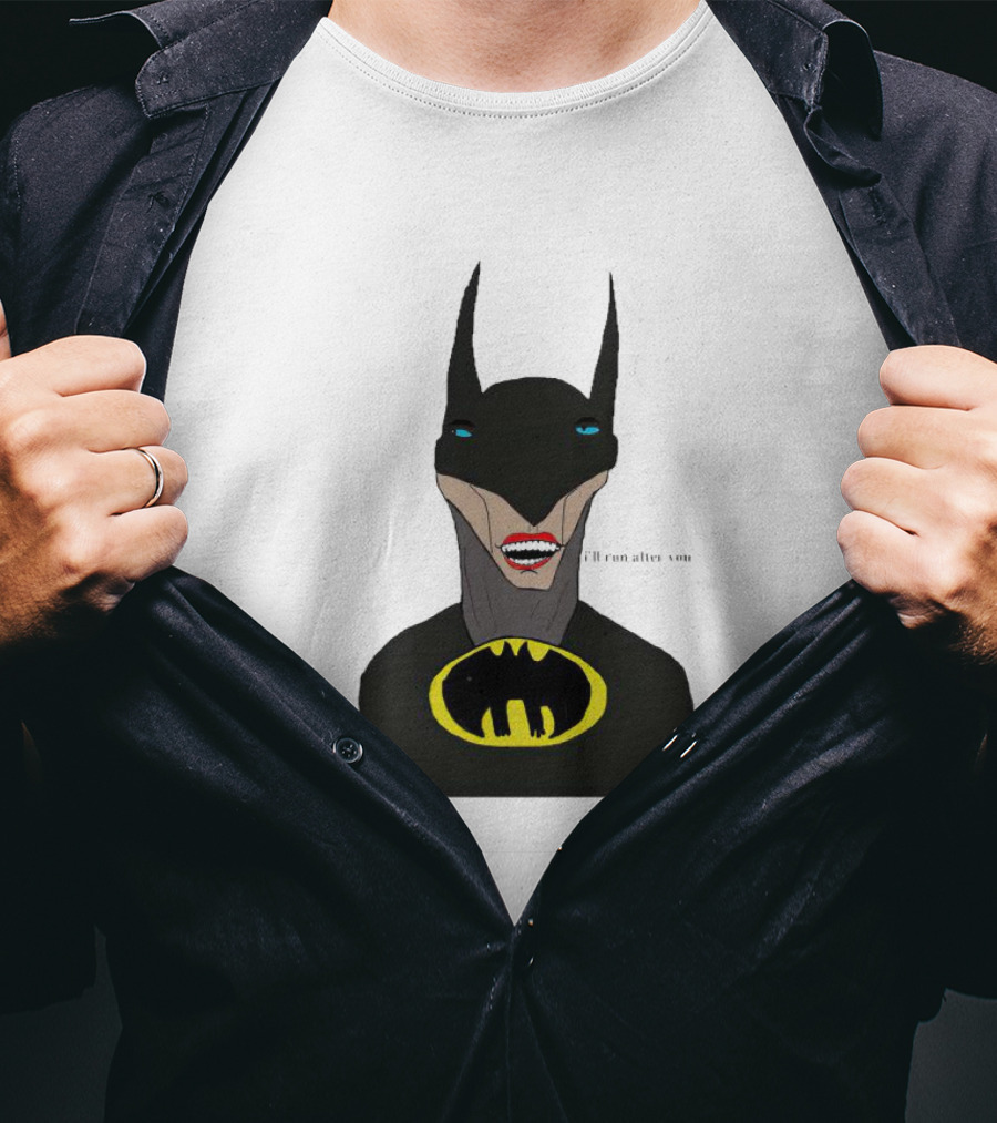Batman I'll Run After You Joker-Inspired Face With Iconic Bat T-Shirt