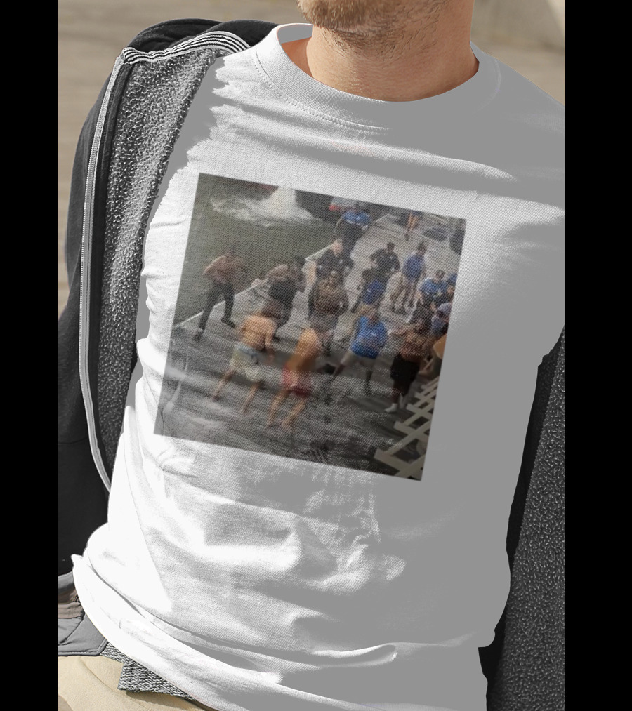 Brawl On Dock Montgomery’s Riverfront Park Altercation Scene T-Shirt