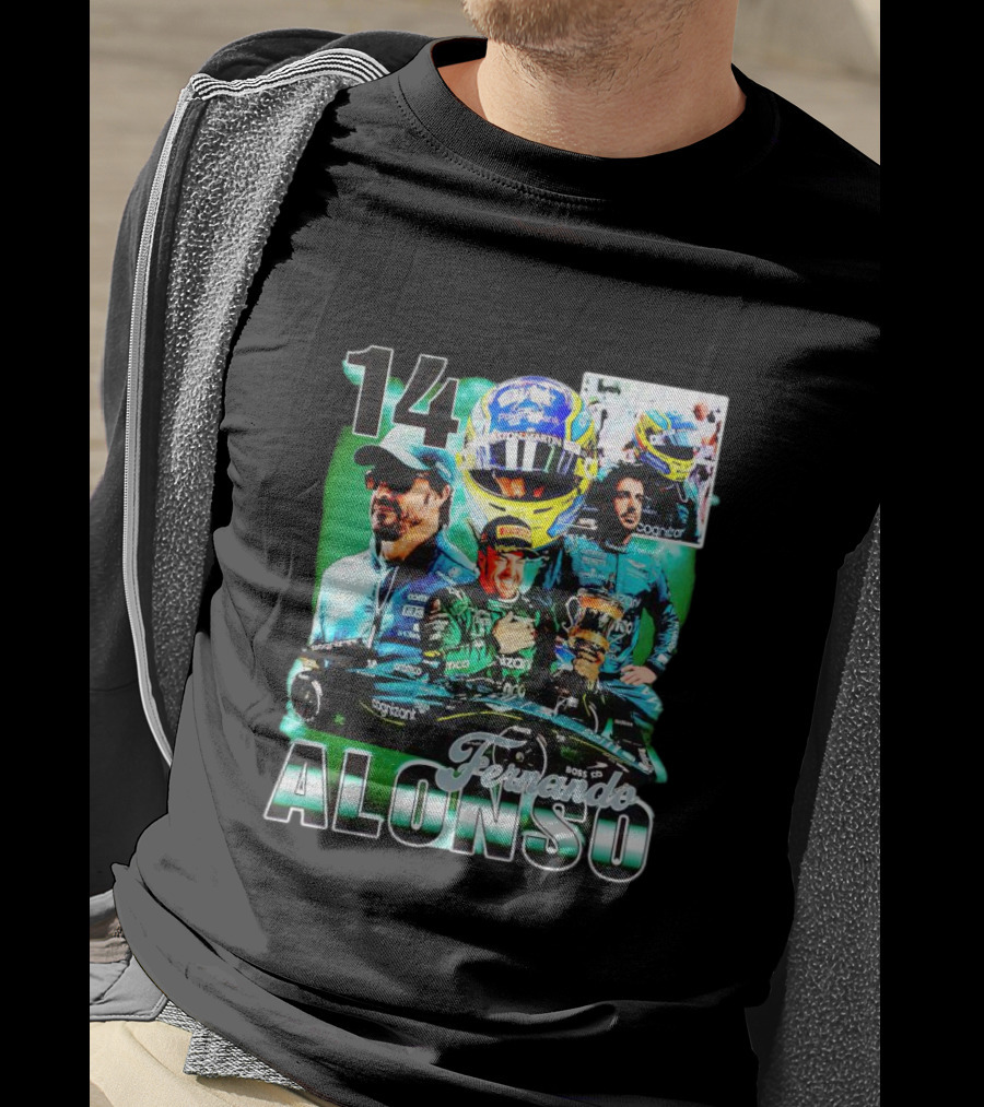 14 Fernando Alonso Racing Collage Formula One Driver T-Shirt