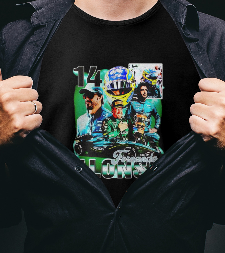 14 Fernando Alonso Racing Collage Formula One Driver T-Shirt