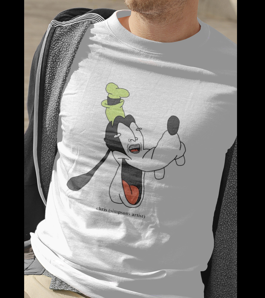 Goofy Chris Simpsons Artist Black T-Shirt