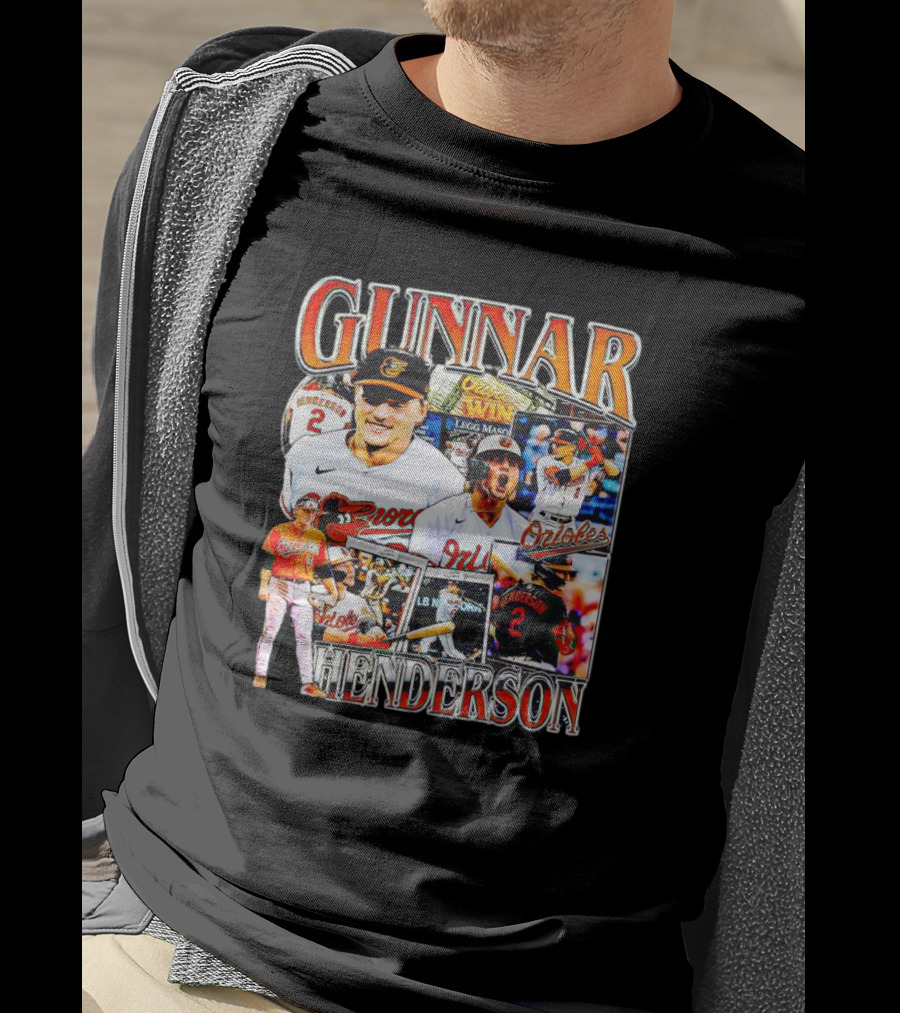 Gunnar Henderson Orioles Collage MLB Rookie Orioles Win Orioles Legend T-Shirt