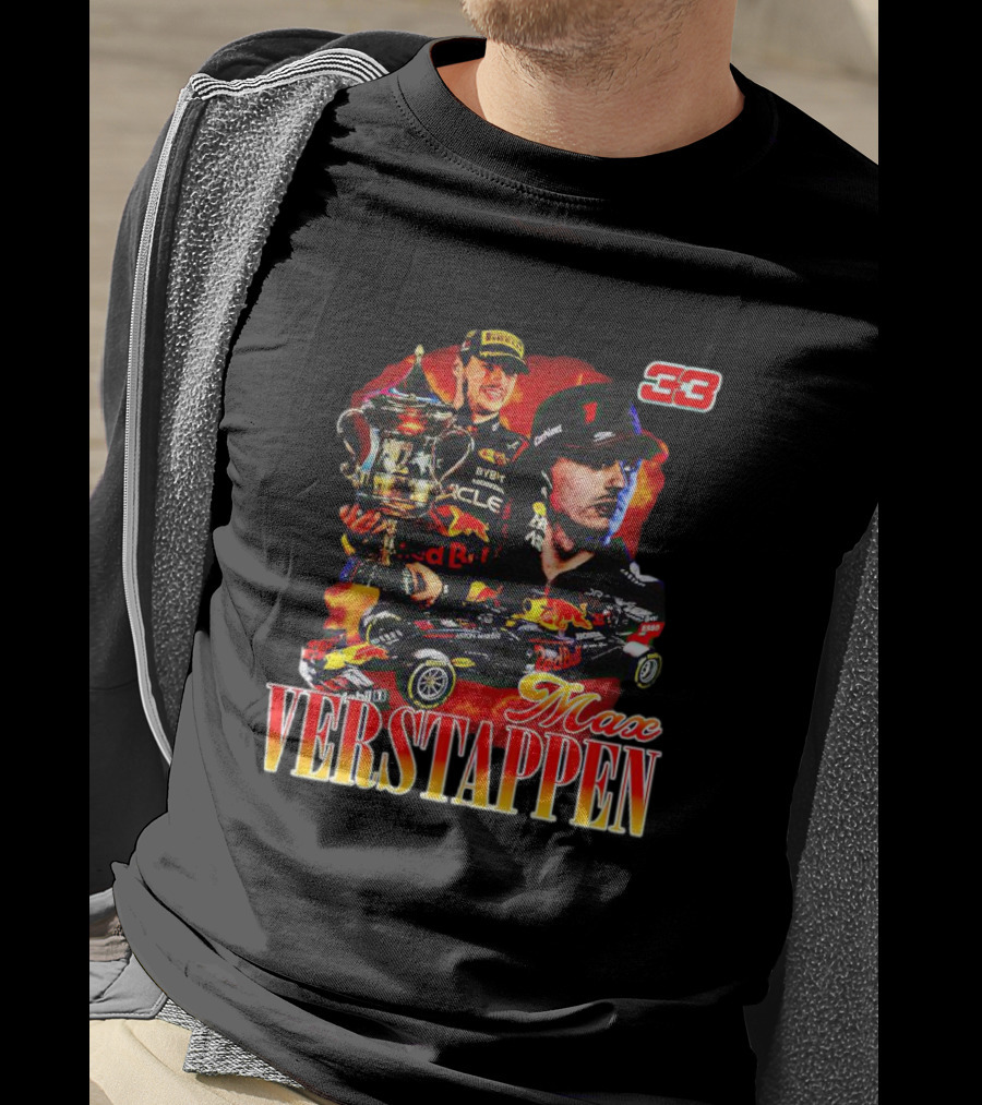 Max Verstappen Red Bull Racing Champion 33 Collage T-Shirt