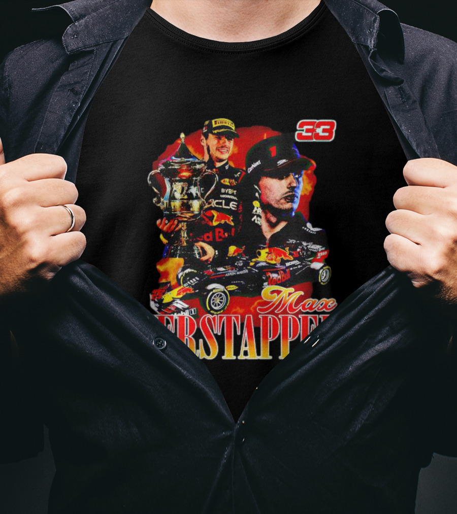 Max Verstappen Red Bull Racing Champion 33 Collage T-Shirt