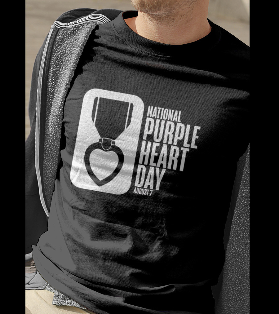 National Purple Heart Day August 7 Iconic Medal T-Shirt