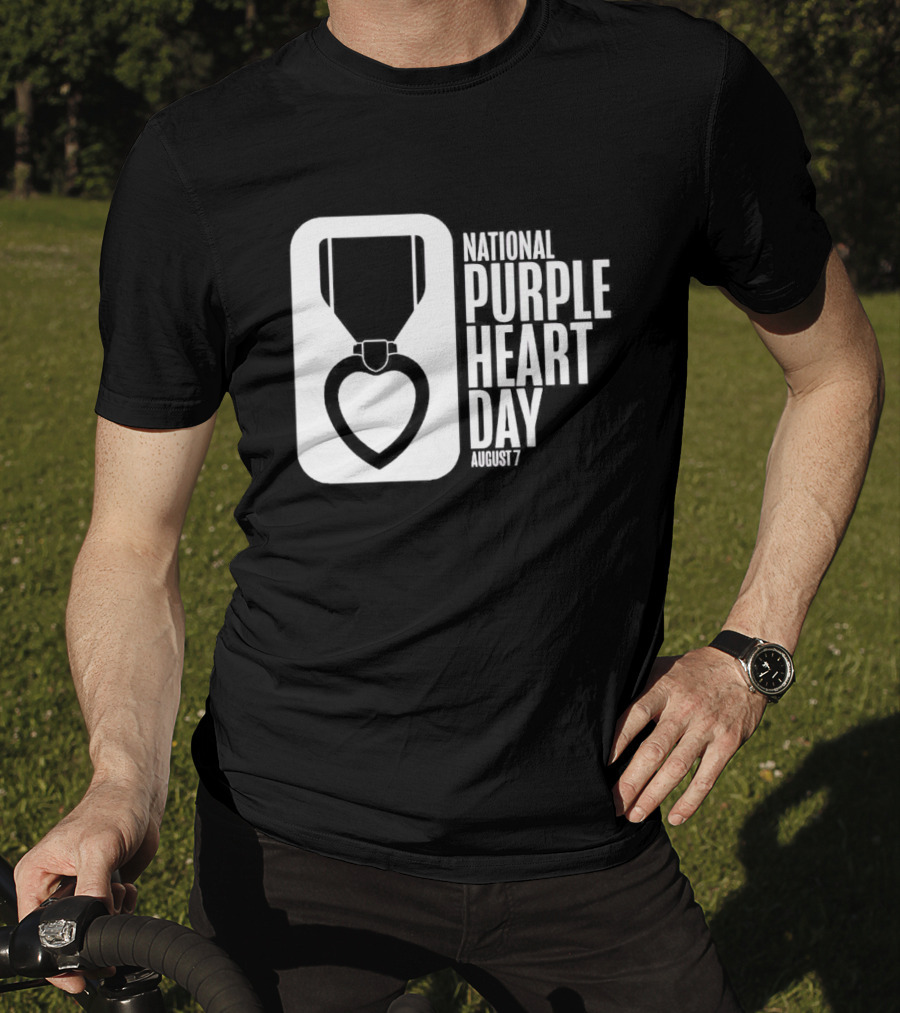 National Purple Heart Day August 7 Iconic Medal T-Shirt