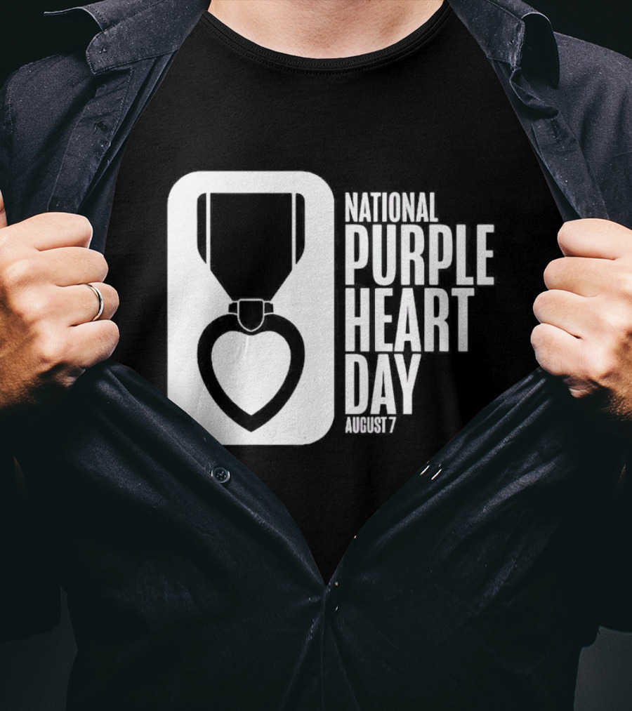 National Purple Heart Day August 7 Iconic Medal T-Shirt