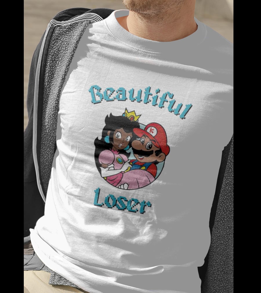 Beautiful Loser Super Smash Bros Parody Princess And Plumber T-Shirt