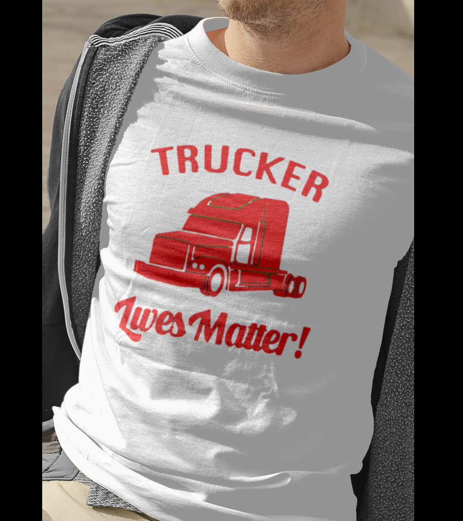 Trucker Lives Matter Bold Red Semi-Truck T-Shirt