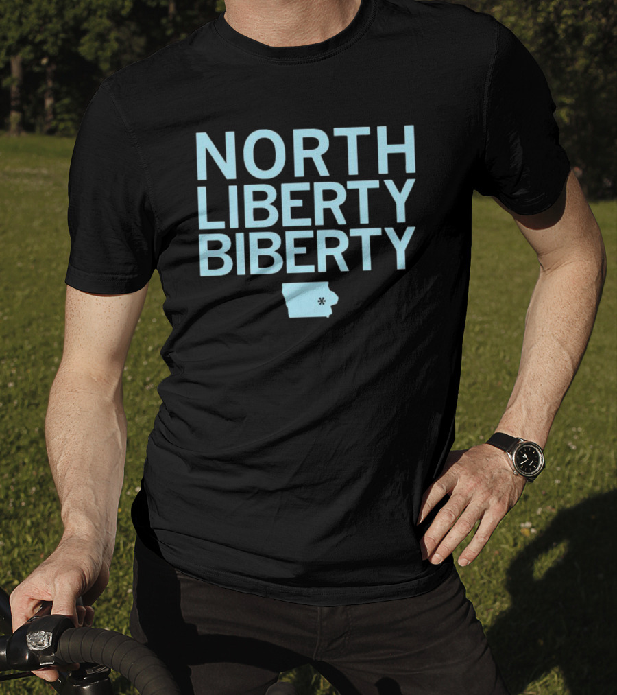 North Liberty Biberty Iowa Map T-Shirt
