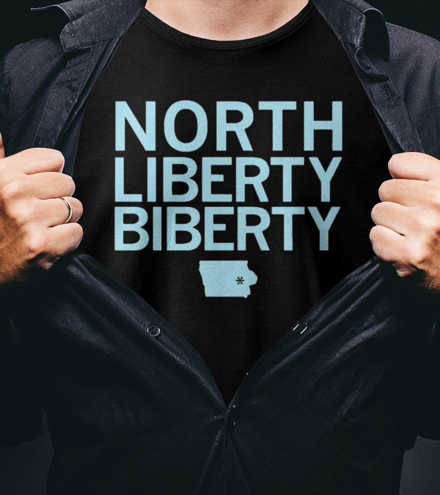 North Liberty Biberty Iowa Map T-Shirt