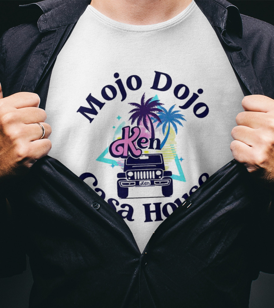 Mojo Dojo Casa House Ken Jeep Sunset Palm Trees T-Shirt