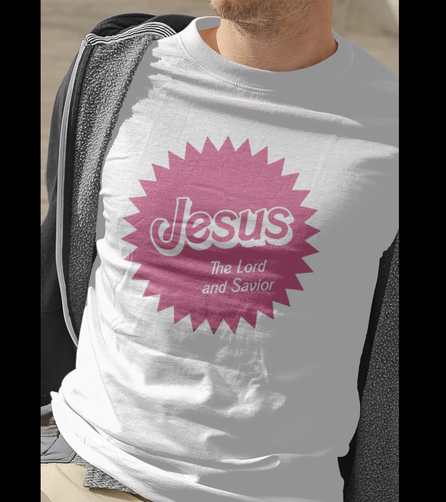 Jesus The Lord And Savior Barbie Style Pink Burst T-Shirt