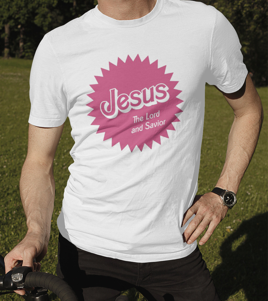 Jesus The Lord And Savior Barbie Style Pink Burst T-Shirt