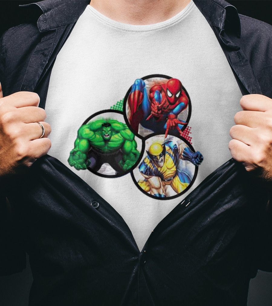 Marvel's Trinity Hulk Spider-Man Wolverine T-Shirt