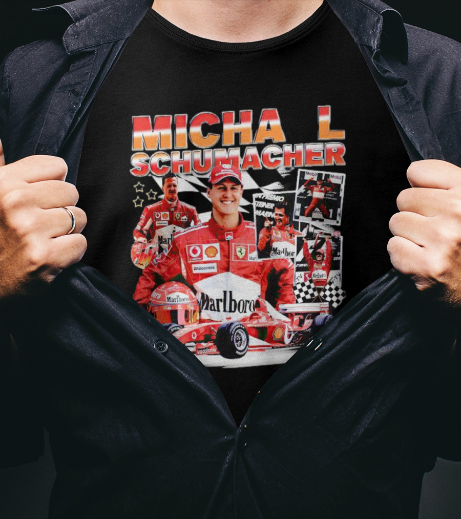 Michael Schumacher F1 Racing Legend Ferrari Champion Collage T-Shirt