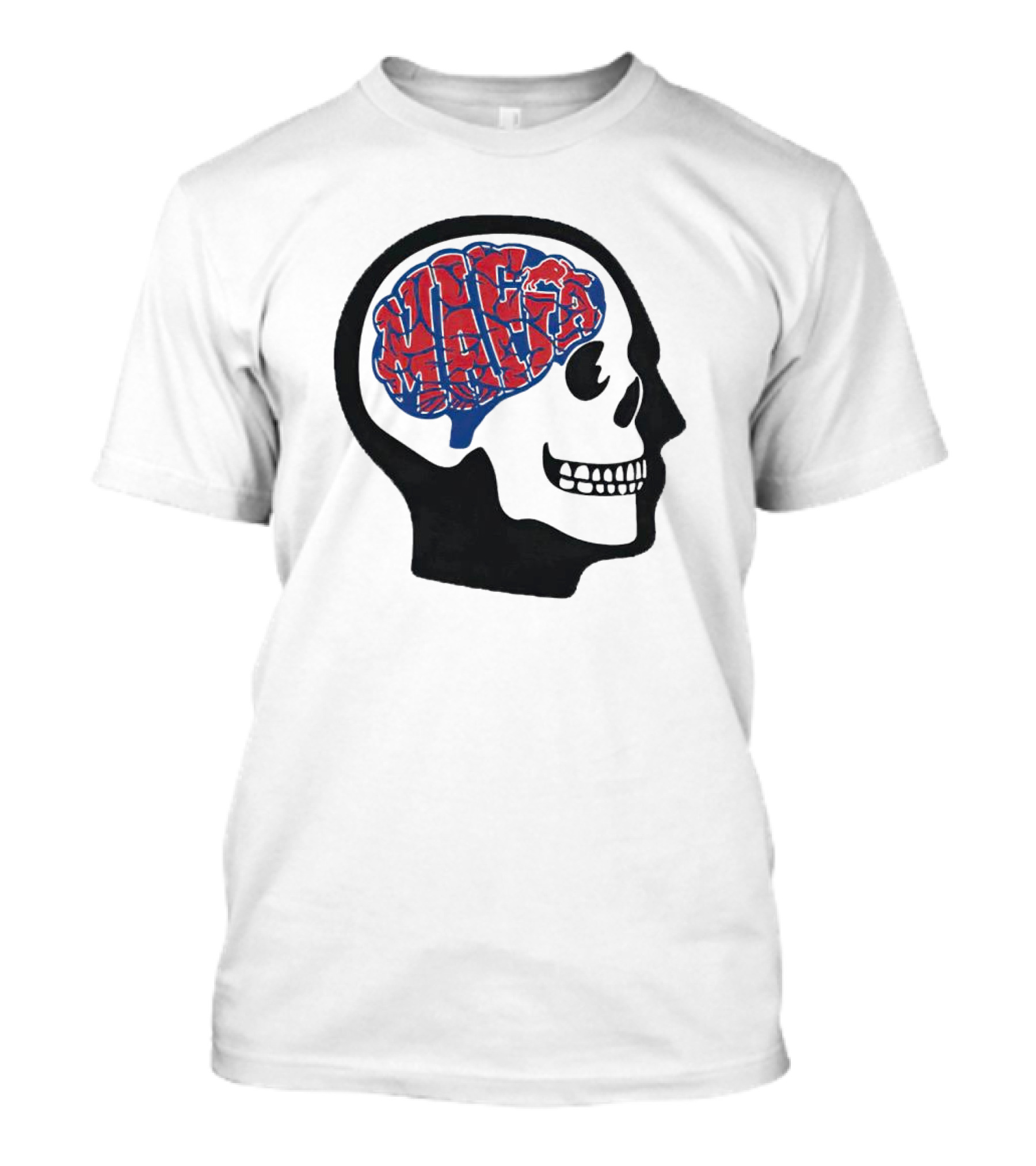 Mafia Bills Skull Brain Typography T-Shirt