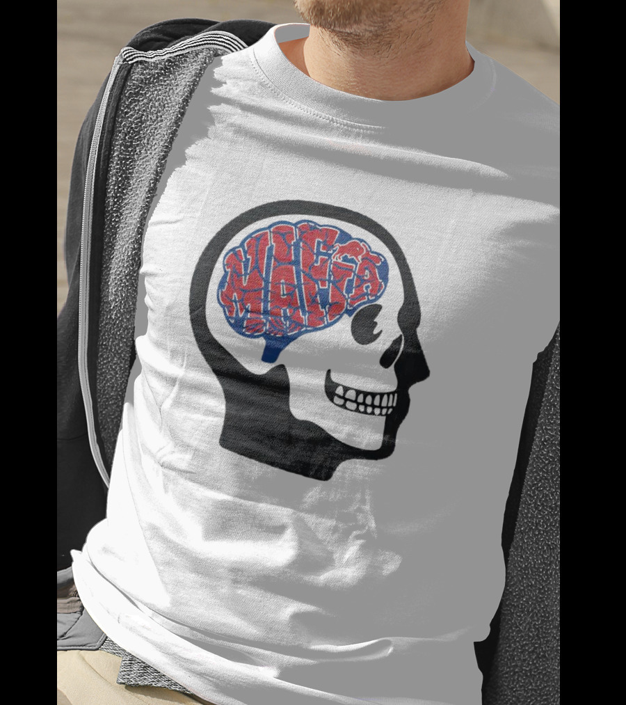 Mafia Bills Skull Brain Typography T-Shirt