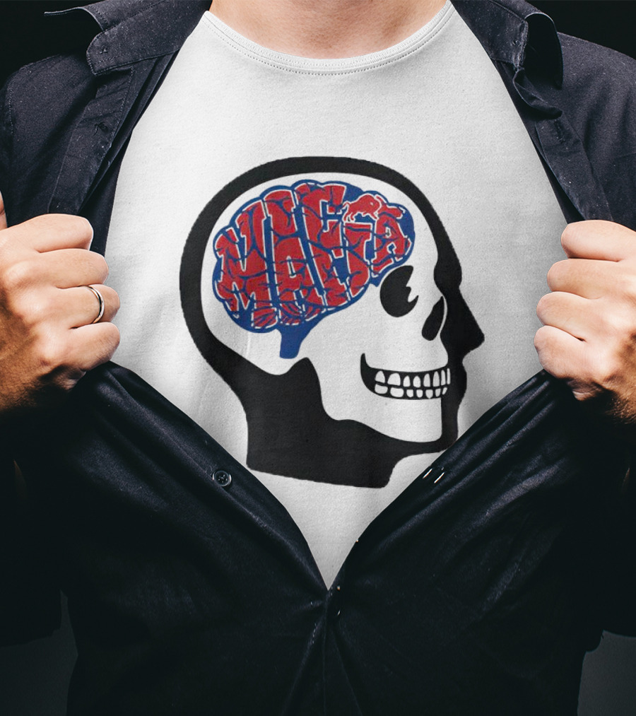 Mafia Bills Skull Brain Typography T-Shirt