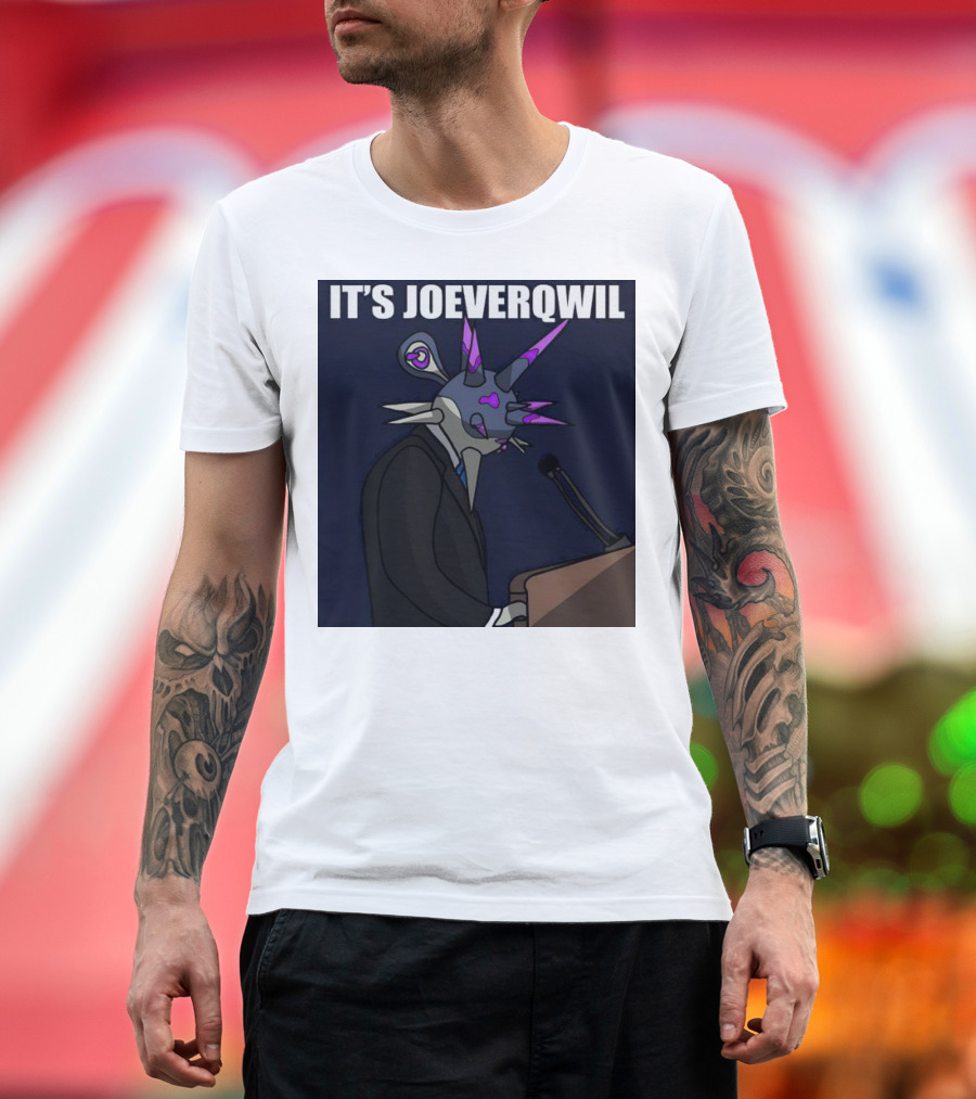 IT'S JOEVERQWIL Creature in Suit Speaking at Podium T-Shirt