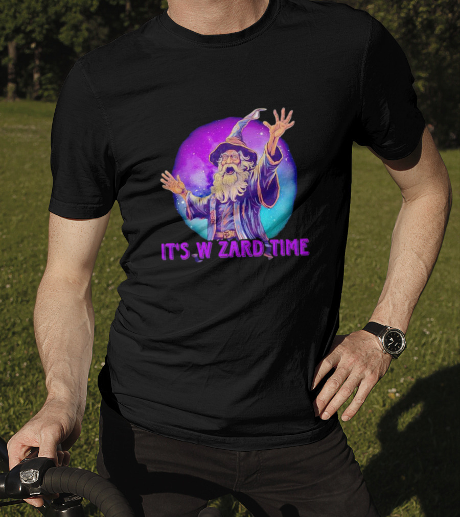 It's Wizard Time Magical Purple Space Wizard T-Shirt