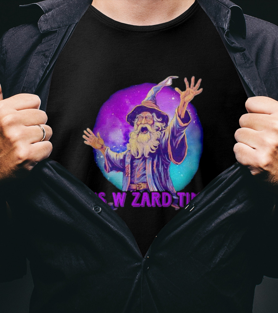 It's Wizard Time Magical Purple Space Wizard T-Shirt
