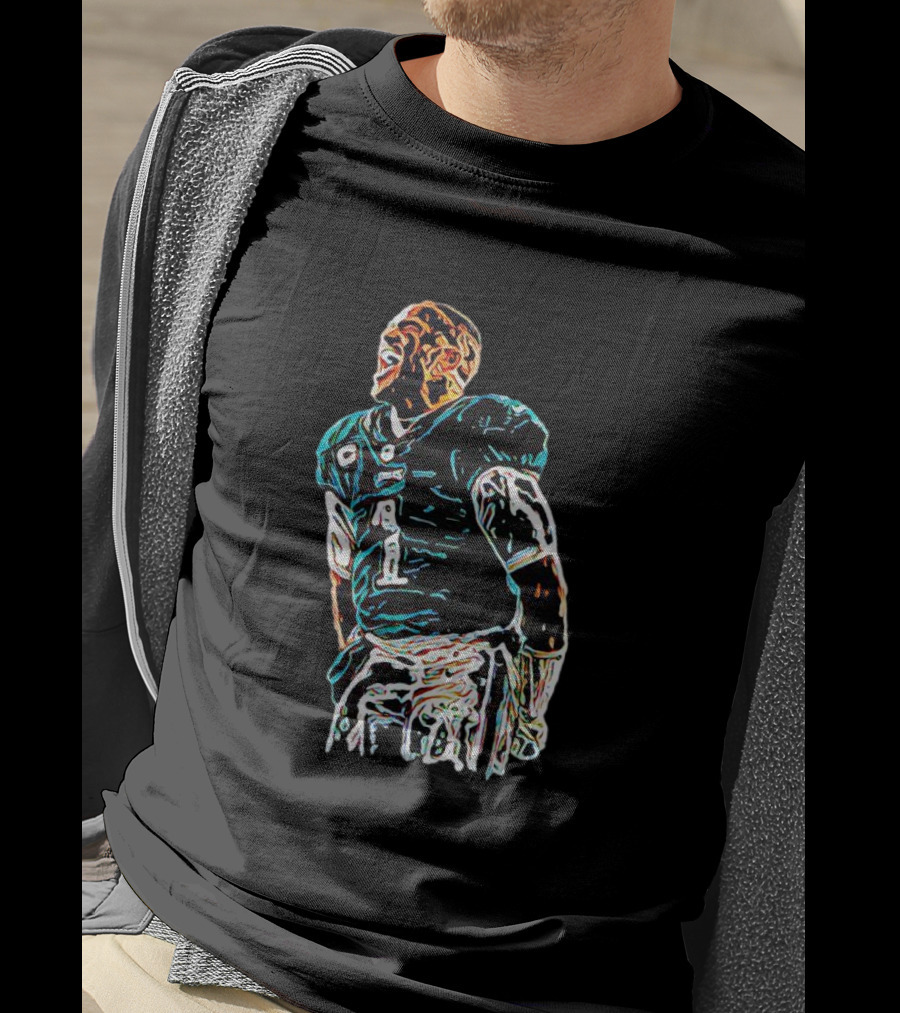 Jalen Hurts Philadelphia Football Star Dynamic Pose T-Shirt