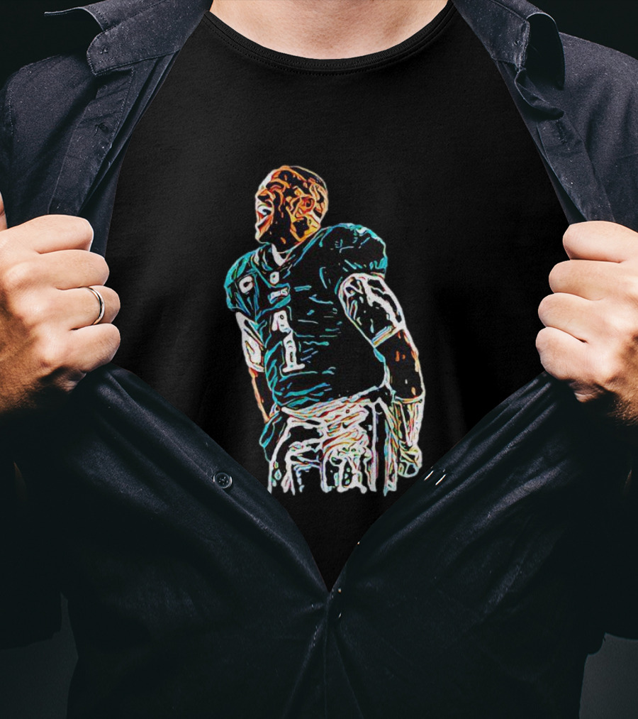 Jalen Hurts Philadelphia Football Star Dynamic Pose T-Shirt