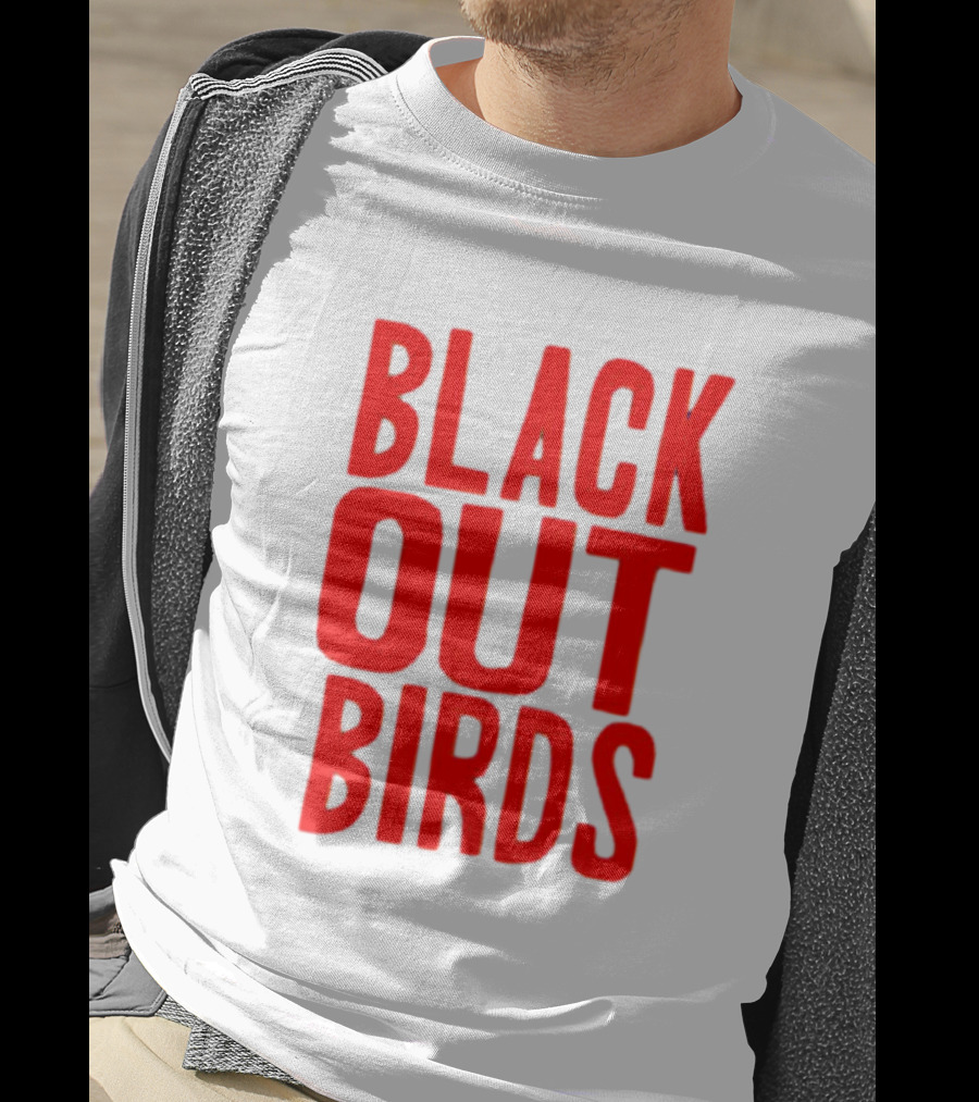 Louisville Black Out Birds Bold Red Text T-Shirt