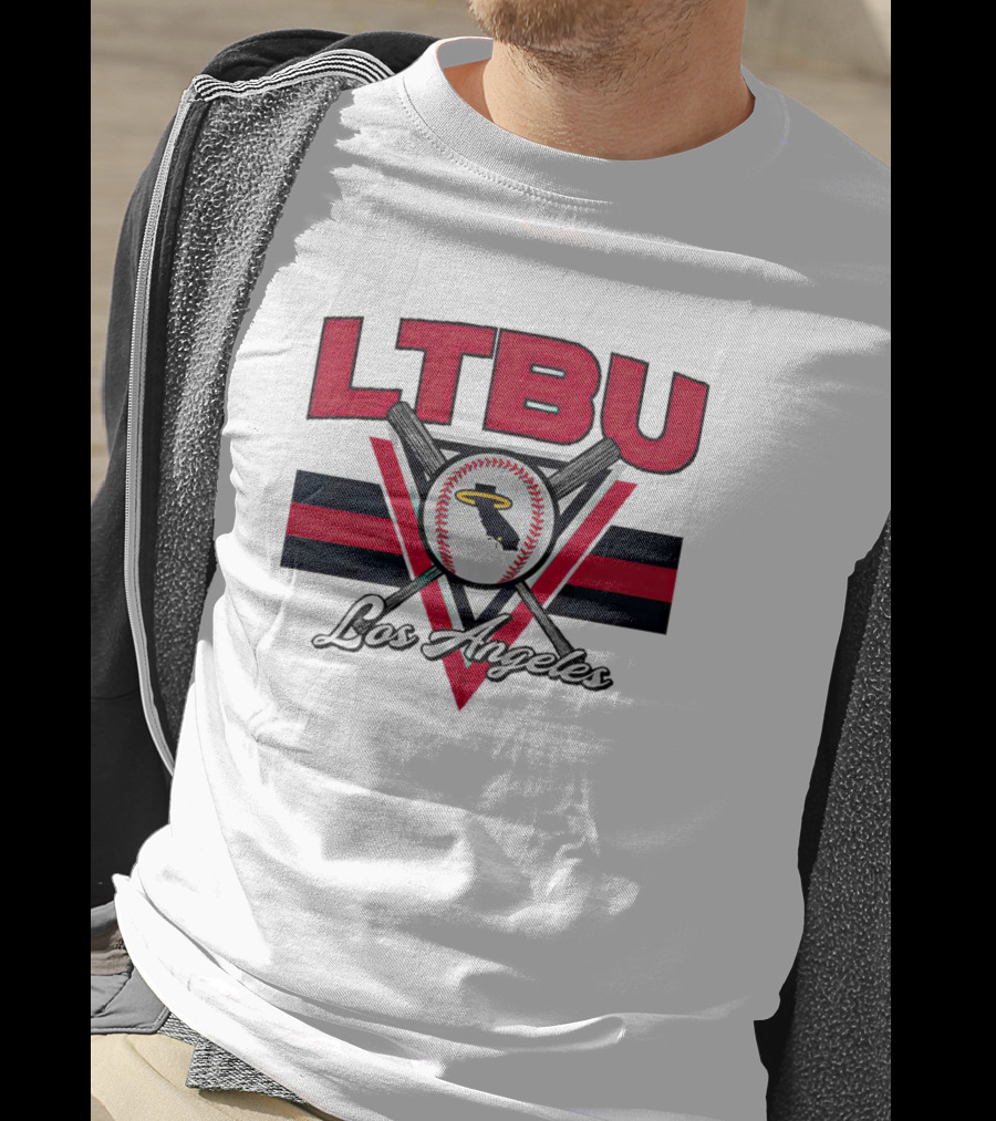 LTBU Los Angeles Baseball Crossed Bats Halo T-Shirt