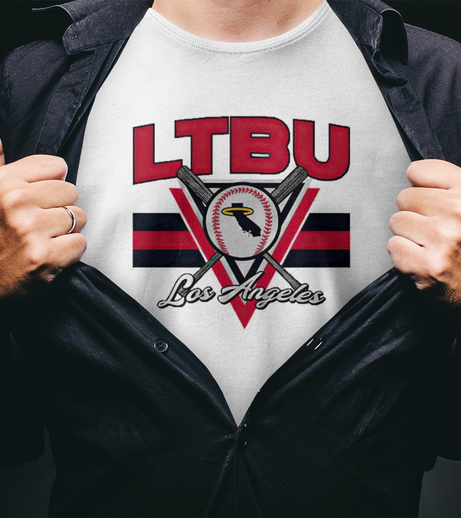 LTBU Los Angeles Baseball Crossed Bats Halo T-Shirt