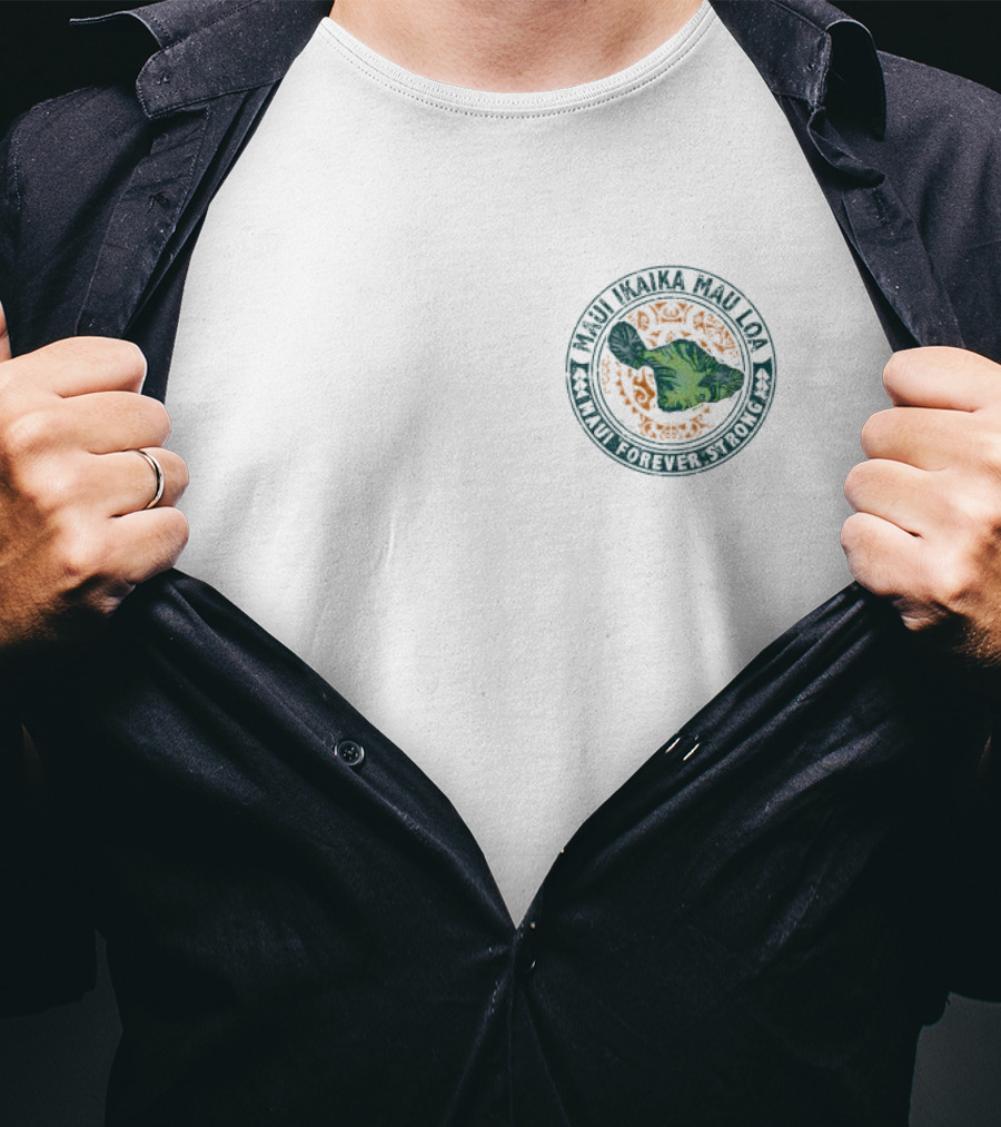 Hawaiian Islands Maui Strong Lokelani Sebastopol California Circle Emblem T-Shirt