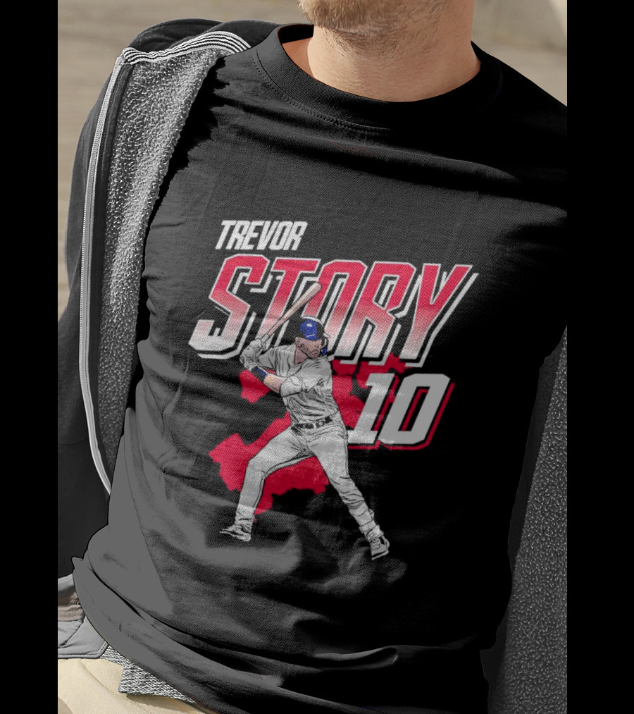 Trevor Story 10 Baseball Player City Map T-Shirt