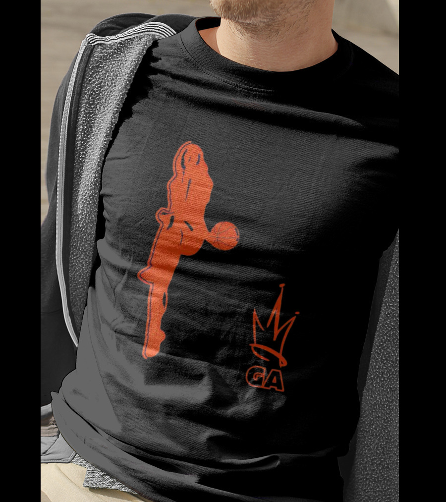 Georgia Amoore GA Basketball Silhouette With Crown T-Shirt