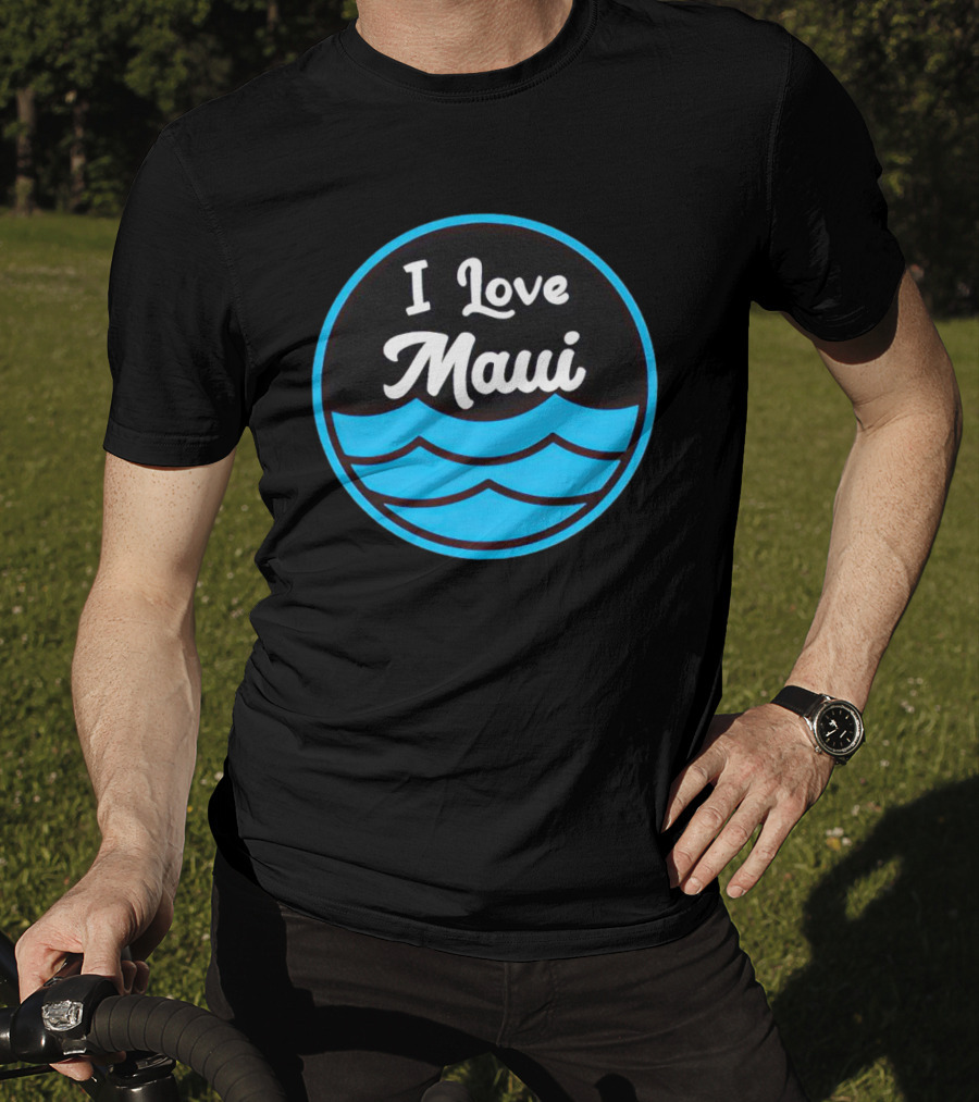 I Love Maui Waves Circular T-Shirt