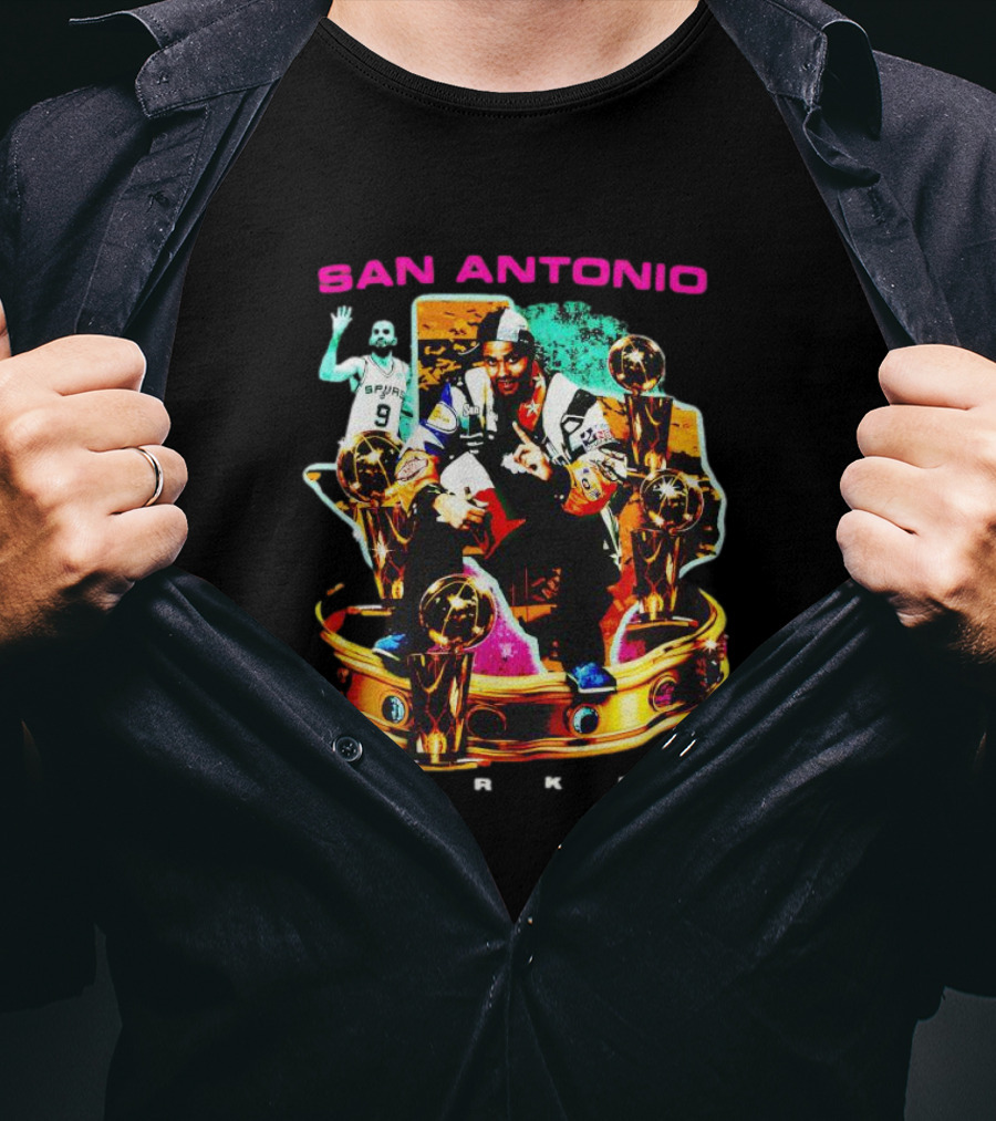 San Antonio Spurs Tony Parker Trophies Collage Picture T-Shirt