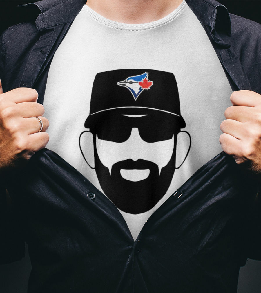 Toronto Blue Jays Jose Bautista Honda Level Of Excellent Blue Jay Logo Hat And Beard T-Shirt