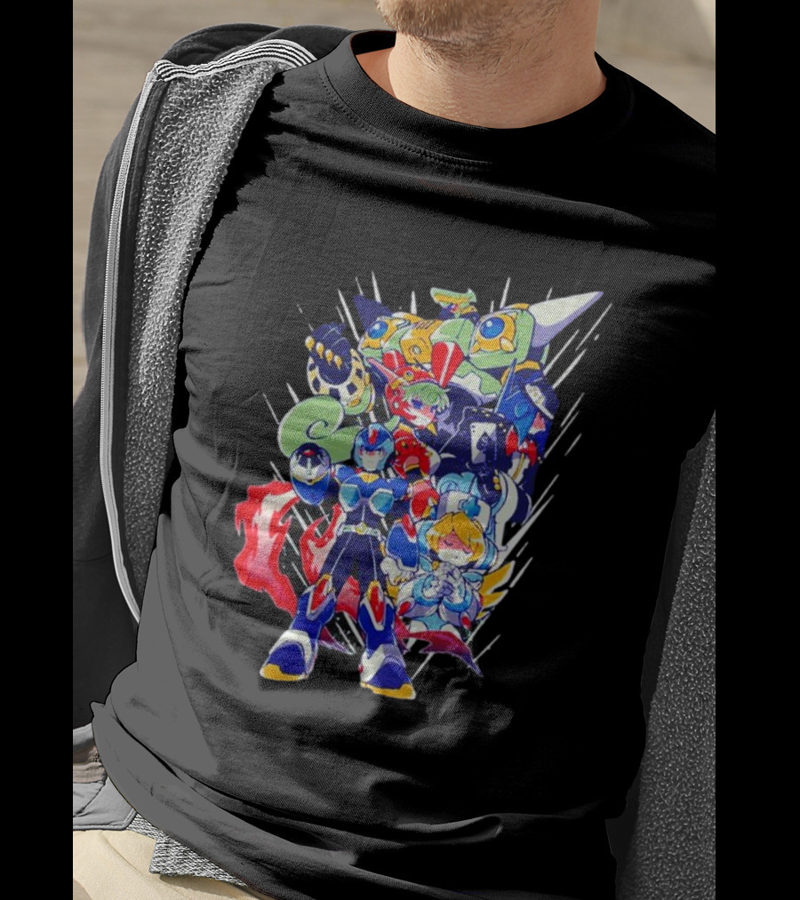 Mega Man New Armor X Characters And Robot Ensemble T-Shirt